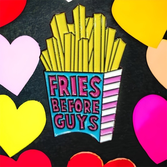 Fries Before Guys Enamel Pin - Picture 1 of 4